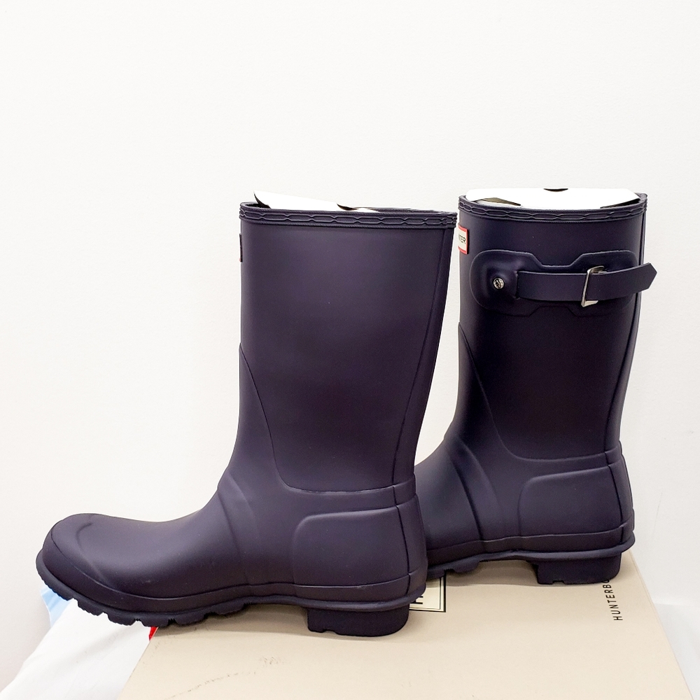 NIB Hunter Short Waterproof Rain Boot - Aubergine - Picture 4 of 10